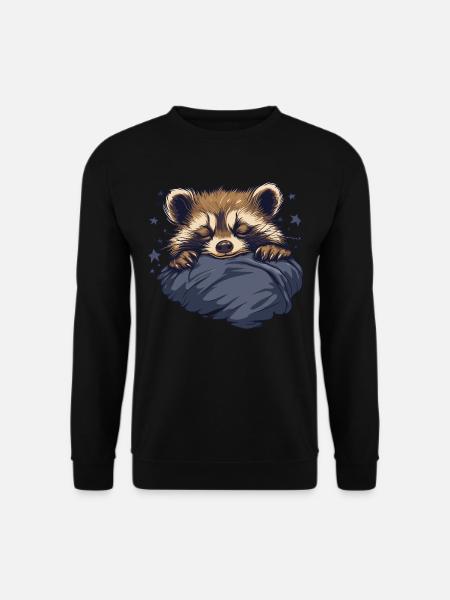 Träumender Waschbär - Unisex Pullover - Schwarz
