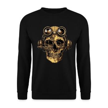 Crâne de zombie steampunk - Sweat-shirt Unisexe - noir - Devant - Alina (178cm) & Michal (187cm)