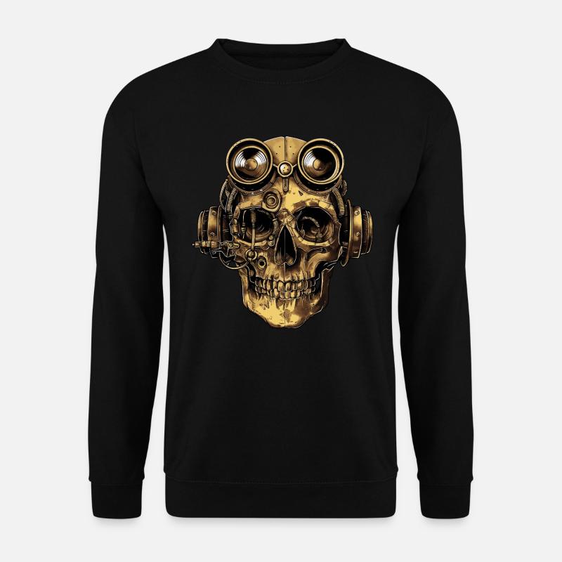 Steampunk Zombie Totenkopf - Unisex Pullover - Schwarz