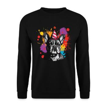 Fête du bouledogue français - Sweat-shirt Unisexe - noir - Devant - Alina (178cm) & Michal (187cm)