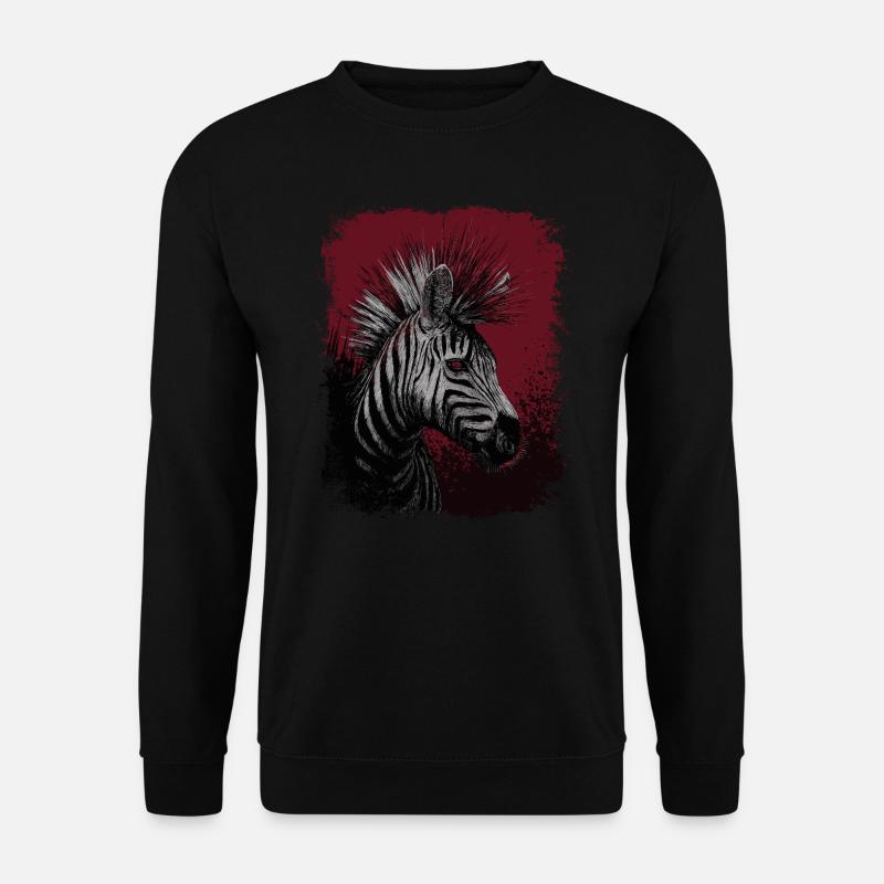 Zebra Punk - Unisex Pullover - Schwarz
