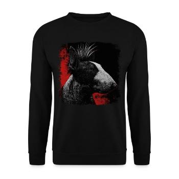 Punkrock Bullterrier - Unisex Pullover - Schwarz - Vorne - Alina (178cm) & Michal (187cm)