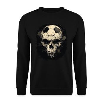 Football skull - Unisex Sweatshirt - black - Front - Alina (178cm) & Michal (187cm)
