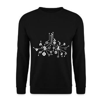 Blockchain Kryptowährung - Unisex Pullover - Schwarz - Vorne - Alina (178cm) & Michal (187cm)