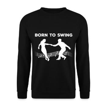 Geboren für Swing Tanz - Unisex Pullover - Schwarz - Vorne - Alina (178cm) & Michal (187cm)