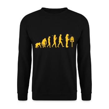 IMKER - Die Evolution - Imker Geschenk - Unisex Pullover - Schwarz - Vorne - Alina (178cm) & Michal (187cm)