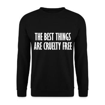 The Best Things Are Cruelty Free - Unisex Pullover - Schwarz - Vorne - Alina (178cm) & Michal (187cm)
