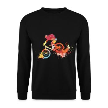Mountain bike MTB - Unisex Sweatshirt - black - Front - Alina (178cm) & Michal (187cm)