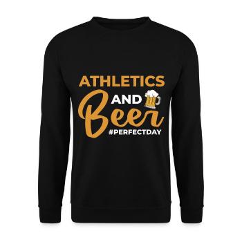 Athletics and Beer perfectday Leichtathletik - Unisex Pullover - Schwarz - Vorne - Alina (178cm) & Michal (187cm)