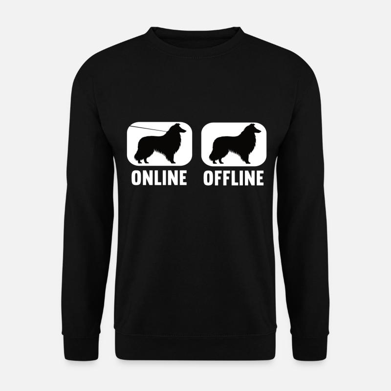 Online Offline Collie Colliebesitzer Colliehalter - Unisex Pullover - Schwarz