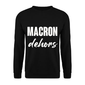 Macron dehors - Sweat-shirt Unisexe - noir - Devant - Alina (178cm) & Michal (187cm)