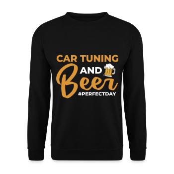 Car Tuning and Beer perfectday Autotuning - Unisex Pullover - Schwarz - Vorne - Alina (178cm) & Michal (187cm)