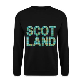 Schottland Tartan Schriftzug Dudelsack Highlands - Unisex Pullover - Schwarz - Vorne - Alina (178cm) & Michal (187cm)