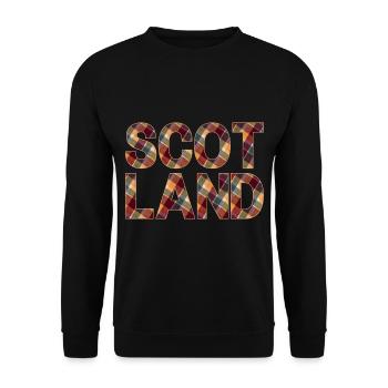 Schottland Tartan Schriftzug Dudelsack Highlands - Unisex Pullover - Schwarz - Vorne - Alina (178cm) & Michal (187cm)