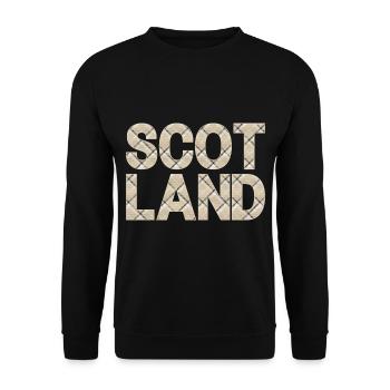 Schottland Tartan Schriftzug Dudelsack Highlands - Unisex Pullover - Schwarz - Vorne - Alina (178cm) & Michal (187cm)
