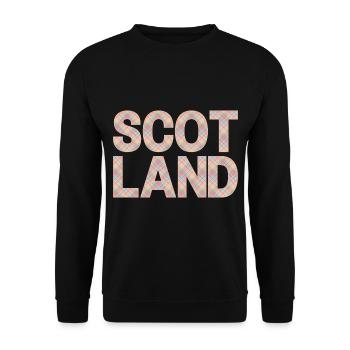 Schottland Tartan Schriftzug Dudelsack Highlands - Unisex Pullover - Schwarz - Vorne - Alina (178cm) & Michal (187cm)