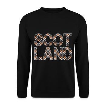 Schottland Tartan Schriftzug Dudelsack Highlands - Unisex Pullover - Schwarz - Vorne - Alina (178cm) & Michal (187cm)