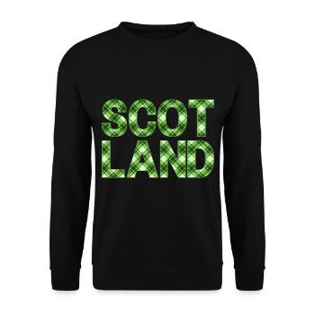 Schottland Tartan Schriftzug Dudelsack Highlands - Unisex Pullover - Schwarz - Vorne - Alina (178cm) & Michal (187cm)