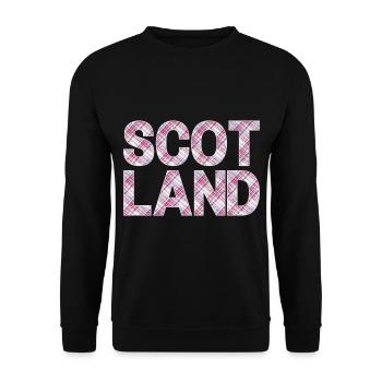 Schottland Tartan Schriftzug Dudelsack Highlands - Unisex Pullover - Schwarz - Vorne - Alina (178cm) & Michal (187cm)