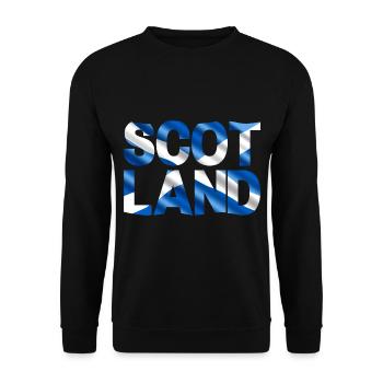 Schottland Tartan Schriftzug Dudelsack Highlands - Unisex Pullover - Schwarz - Vorne - Alina (178cm) & Michal (187cm)