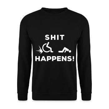 Lustiger Rollstuhlfahrer - Unisex Pullover - Schwarz - Vorne - Alina (178cm) & Michal (187cm)