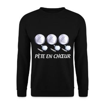 La pétanque Le pétanqueur , ce bouliste - Sweat-shirt Unisexe - noir - Devant - Alina (178cm) & Michal (187cm)