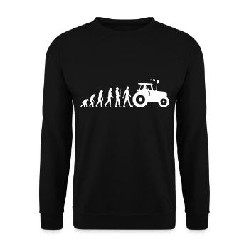 Traktor - Evolution - Trekker - Bauer - Unisex Pullover - Schwarz - Vorne - Alina (178cm) & Michal (187cm)