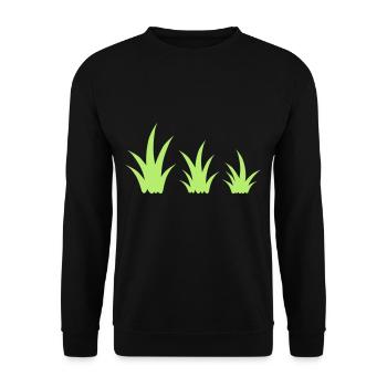 Gras Grasbüschel Vorlage Dekoration Clipart Design - Unisex Pullover - Schwarz - Vorne - Alina (178cm) & Michal (187cm)