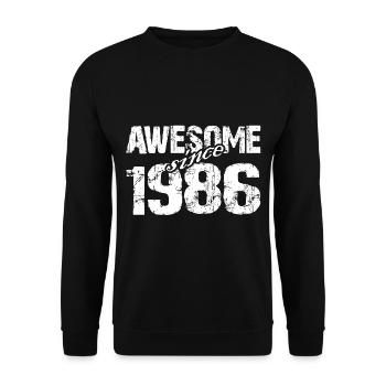 Born 1986 since 1986 exceptional - Unisex Sweatshirt - black - Front - Alina (178cm) & Michal (187cm)