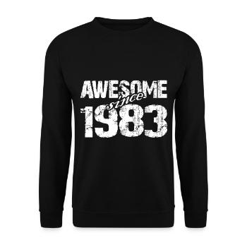 Born 1983 since 1983 exceptional - Unisex Sweatshirt - black - Front - Alina (178cm) & Michal (187cm)