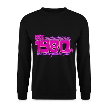 Die unglaublichen 1980er - Unisex Pullover - Schwarz - Vorne - Alina (178cm) & Michal (187cm)