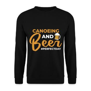 Canoeing and Beer perfectday Kanu - Unisex Pullover - Schwarz - Vorne - Alina (178cm) & Michal (187cm)