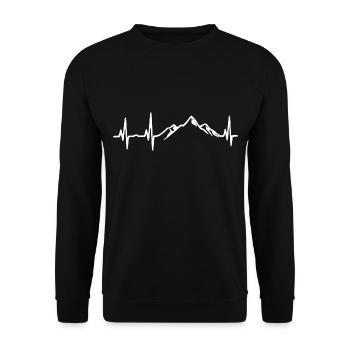 Heartbeat - Montagnes - Sweat-shirt Unisexe - noir - Devant - Alina (178cm) & Michal (187cm)