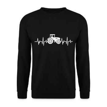 Heartbeat - Tracteur - Agriculteur - Agriculteur - Sweat-shirt Unisexe - noir - Devant - Alina (178cm) & Michal (187cm)