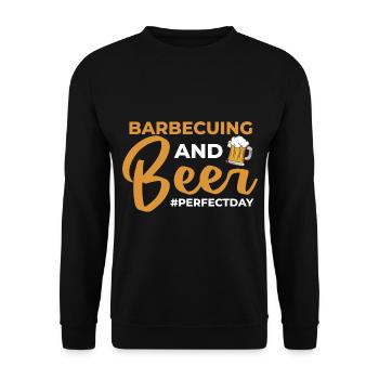 Barbecuing and Beer perfectday Grillen - Unisex Pullover - Schwarz - Vorne - Alina (178cm) & Michal (187cm)