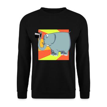 elephant elephant circus cylinder hat children - Unisex Sweatshirt - black - Front - Alina (178cm) & Michal (187cm)