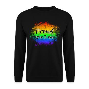 Proud who I am LGBT - Unisex Sweatshirt - black - Front - Alina (178cm) & Michal (187cm)