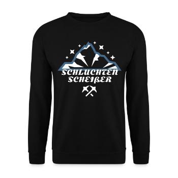 Berg T-Shirt Männer - Schluchtenscheißer - Unisex Pullover - Schwarz - Vorne - Alina (178cm) & Michal (187cm)