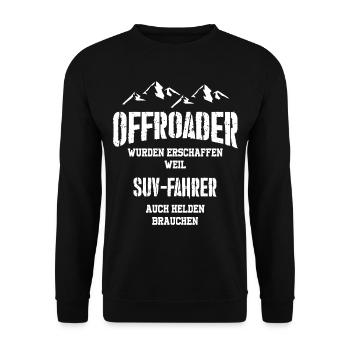 OFFROAD Geländewagen 4x4 - Unisex Pullover - Schwarz - Vorne - Alina (178cm) & Michal (187cm)