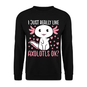 Axolotl - Sweat-shirt Unisexe - noir - Devant - Alina (178cm) & Michal (187cm)