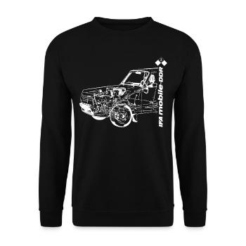 Wartburg 353 - Technology - IFA mobile DDR - Unisex Sweatshirt - black - Front - Alina (178cm) & Michal (187cm)