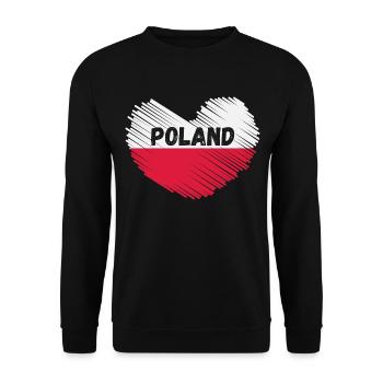 Poland Flag in heart shape - Unisex Sweatshirt - black - Front - Alina (178cm) & Michal (187cm)