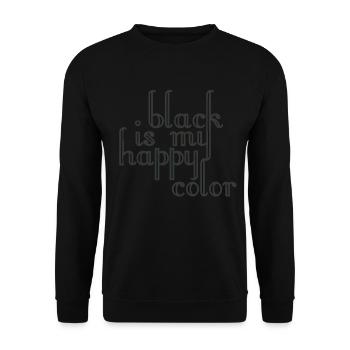 Le noir est ma couleur heureuse Noir couleur préférée - Sweat-shirt Unisexe - noir - Devant - Alina (178cm) & Michal (187cm)