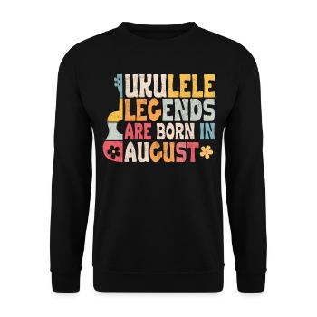 Ukulele Legends are born in August - Unisex Pullover - Schwarz - Vorne - Alina (178cm) & Michal (187cm)