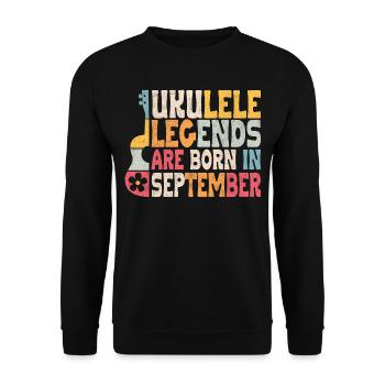 Ukulele Legends are born in September - Unisex Pullover - Schwarz - Vorne - Alina (178cm) & Michal (187cm)