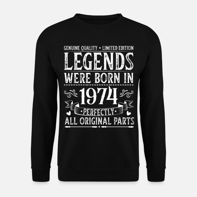 Legends 1974 Vintage Jahrgang Geburtstag Geschenk - Unisex Pullover - Schwarz