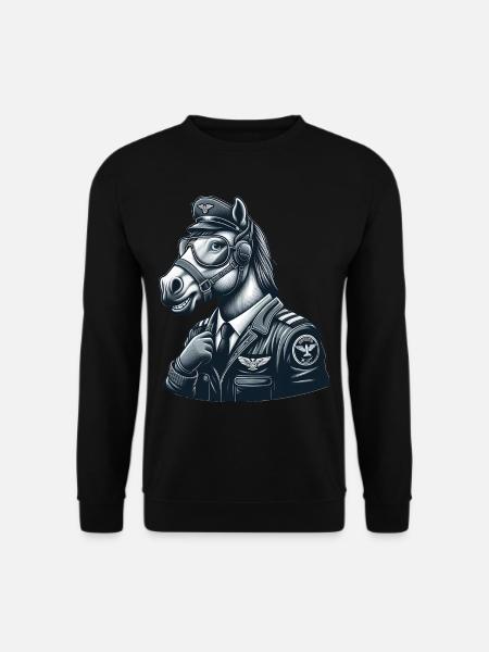 Cute Horse Pilot - Unisex Sweatshirt - black