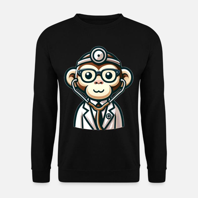 Cute Monkey Doctor - Unisex Sweatshirt - black