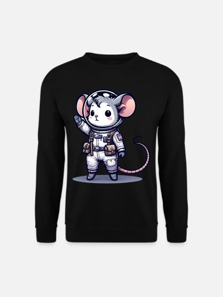 Cute Mouse Astronaut - Unisex Sweatshirt - black