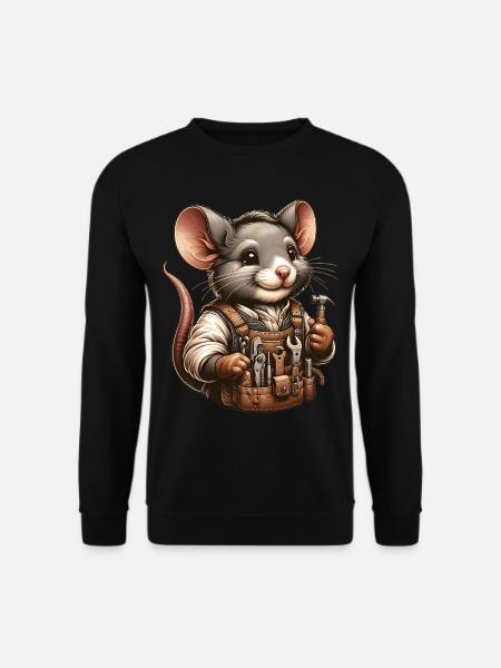Cute Mouse Craftsman - Unisex Sweatshirt - black